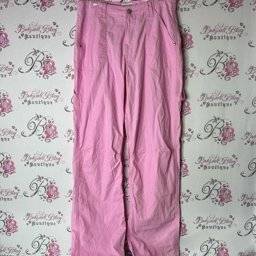 Refuge pants cargo Light Pink Trousers comfy pockets flattering bubblegum pink